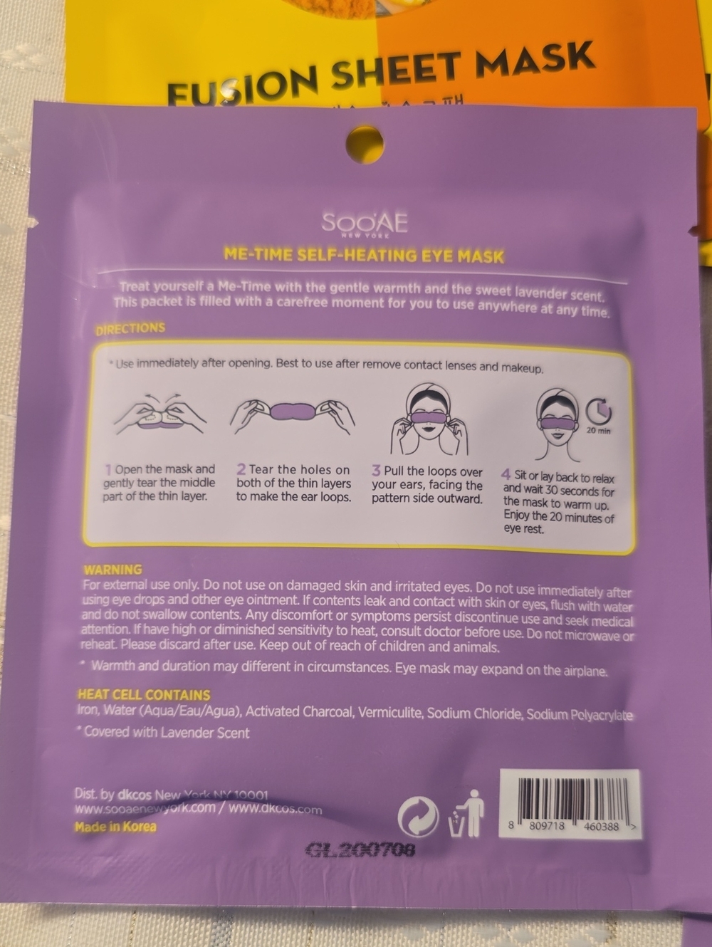 The Crème Shop Colorful Sheet & Eye Mask Bundle 14 & 5 Sooae Self Heating Eye - Picture 4 of 10
